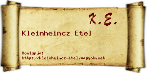 Kleinheincz Etel névjegykártya